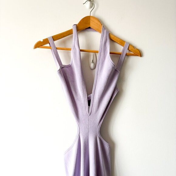 REVOLVE x Michael Costello Naomi Cut Out Knit Midi Dress Dusty Lilac NWT Sz Sm - Picture 5 of 9